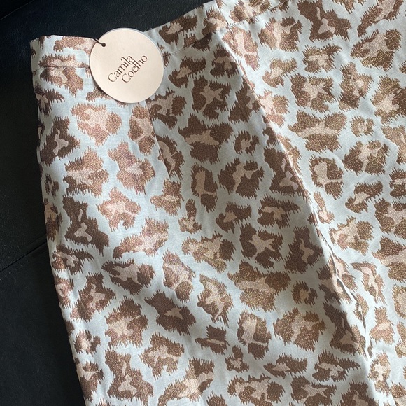 Camilla Coelho Skirt in Gold Brocade Leopard - Size Small - Picture 4 of 7